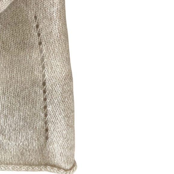 ATM Cashmere Long Sleeve Pullover in Oatmeal NWT Pink Contrast Stich Detailing - Picture 8 of 12